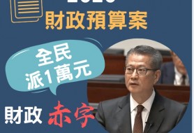 財政預算案：財政赤字歷年最高 全民派1萬元